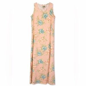 Tahiti Reef Club Sleeveless Floral Rayon Dress with Side Slits, midi